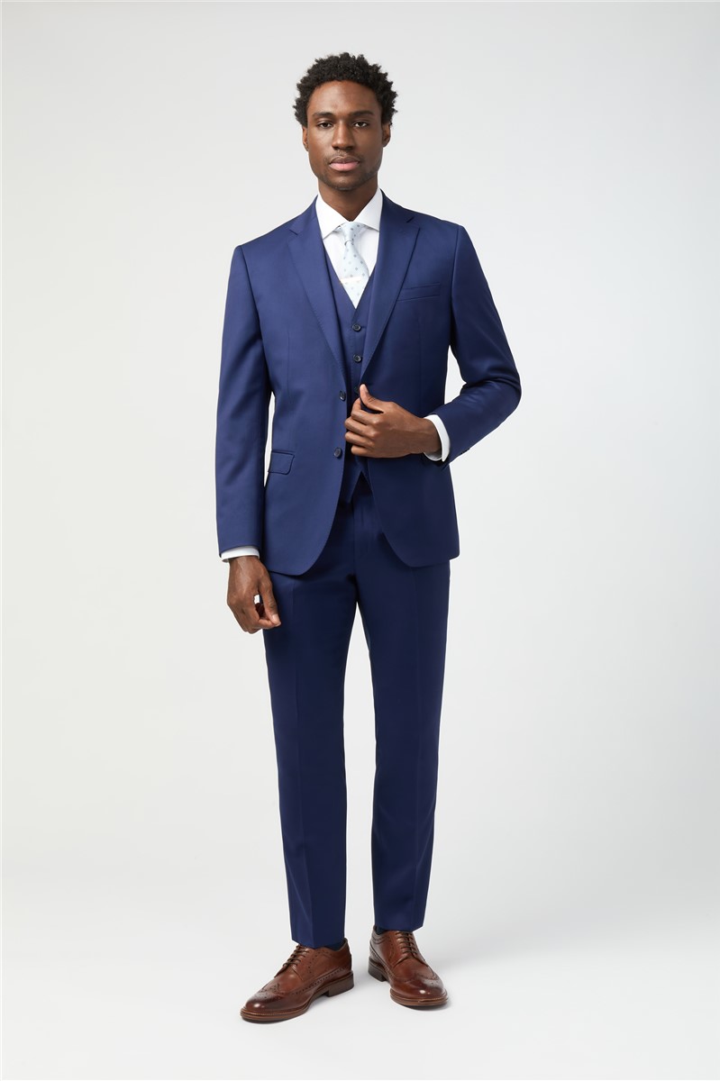 Jeff Banks Tailored Fit Italian Super 110's Blue Twill Suit
