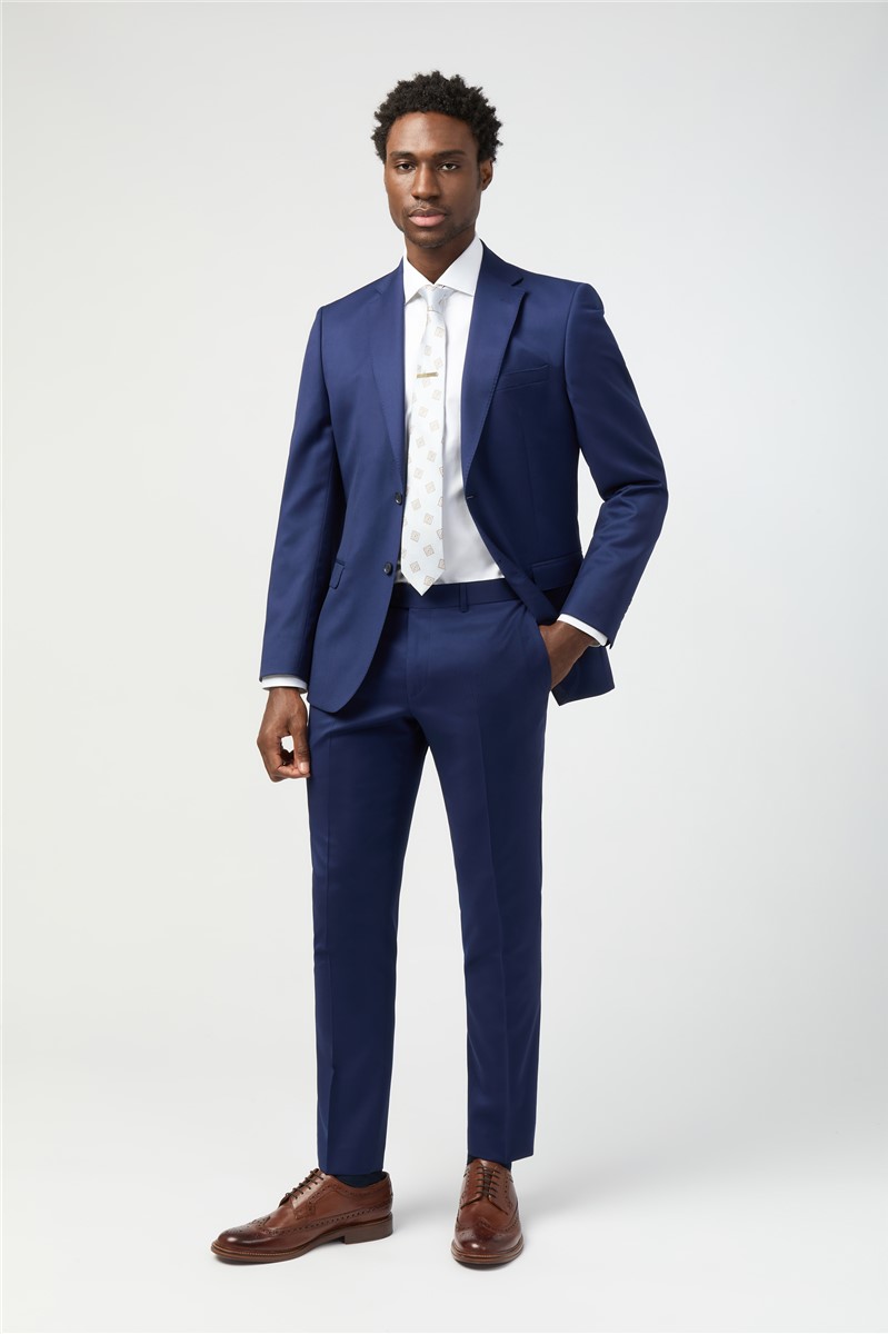 Jeff Banks Tailored Fit Italian Super 110's Blue Twill Suit