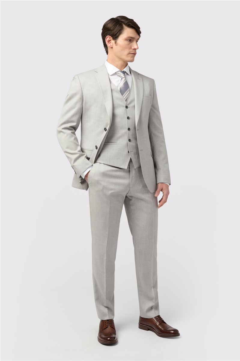 Jeff Banks Tailored Fit Italian Super 110's Grey Twill Suit