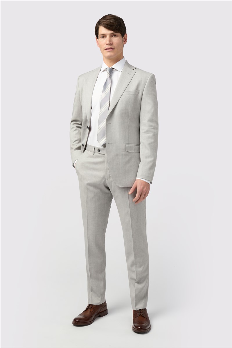 Jeff Banks Tailored Fit Italian Super 110's Grey Twill Suit