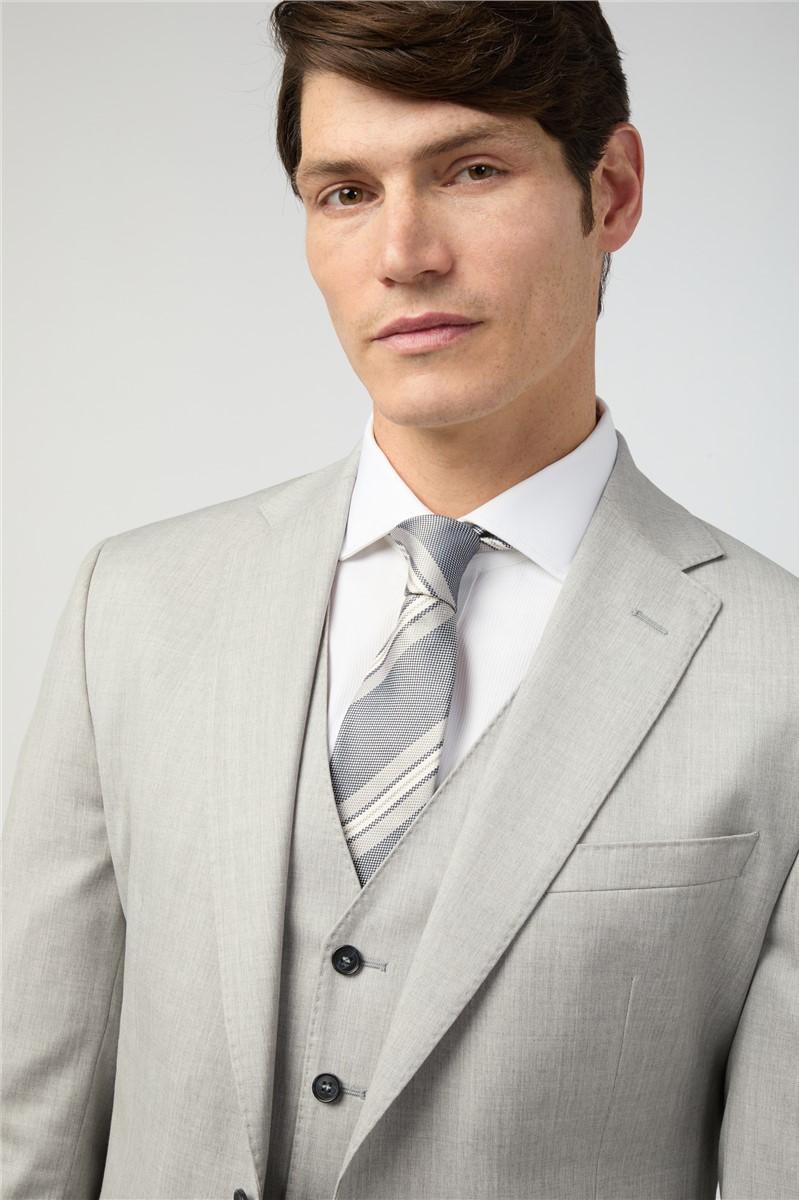 Jeff Banks Tailored Fit Italian Super 110's Grey Twill Suit