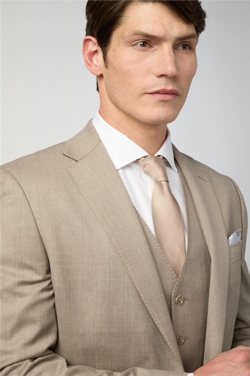 Jeff Banks Tailored Fit Italian Super 110's Stone Twill Suit