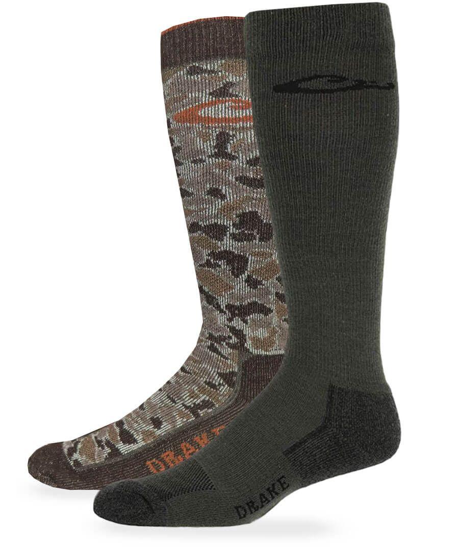 jefferies socks Drake Camo Merino Wool Ultra-Dri Tall Over the Calf Boot Sock System 2 Pair Pack