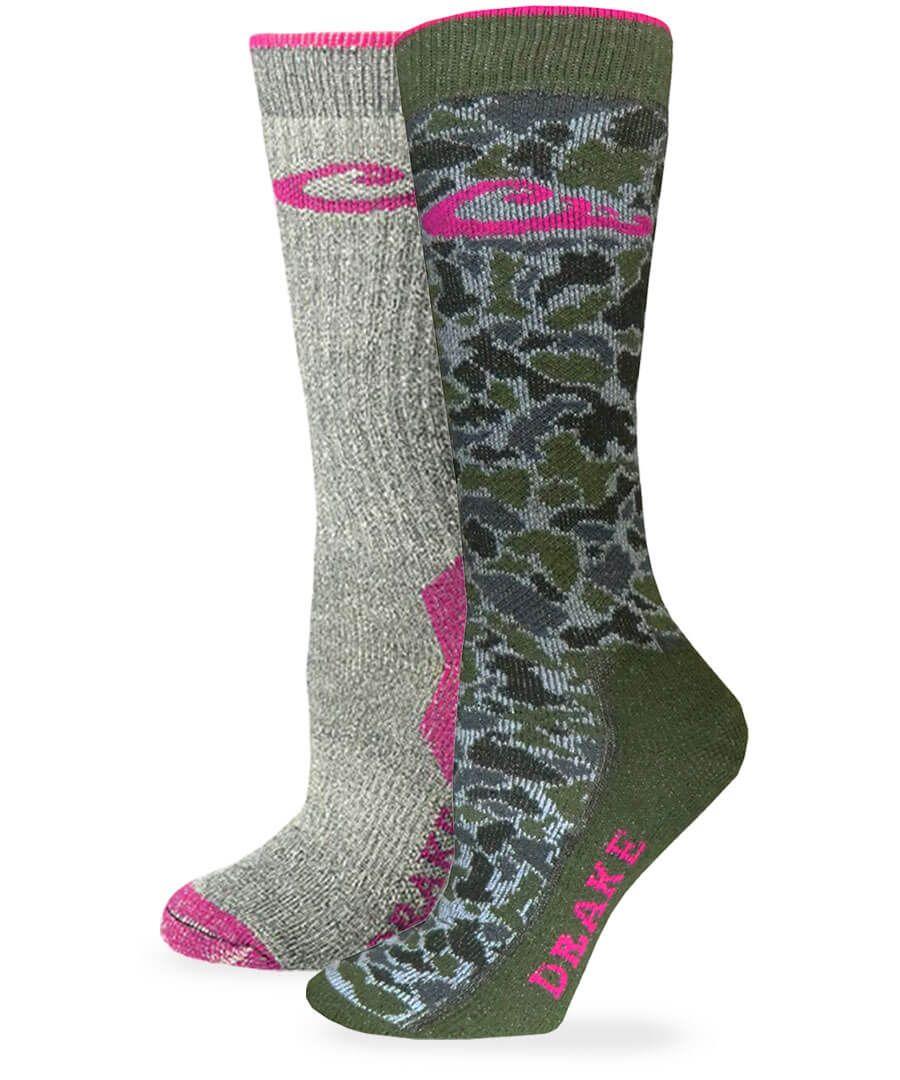 jefferies socks Drake Camo Pink Merino Wool Crew Boot Socks 2 Pair Pack