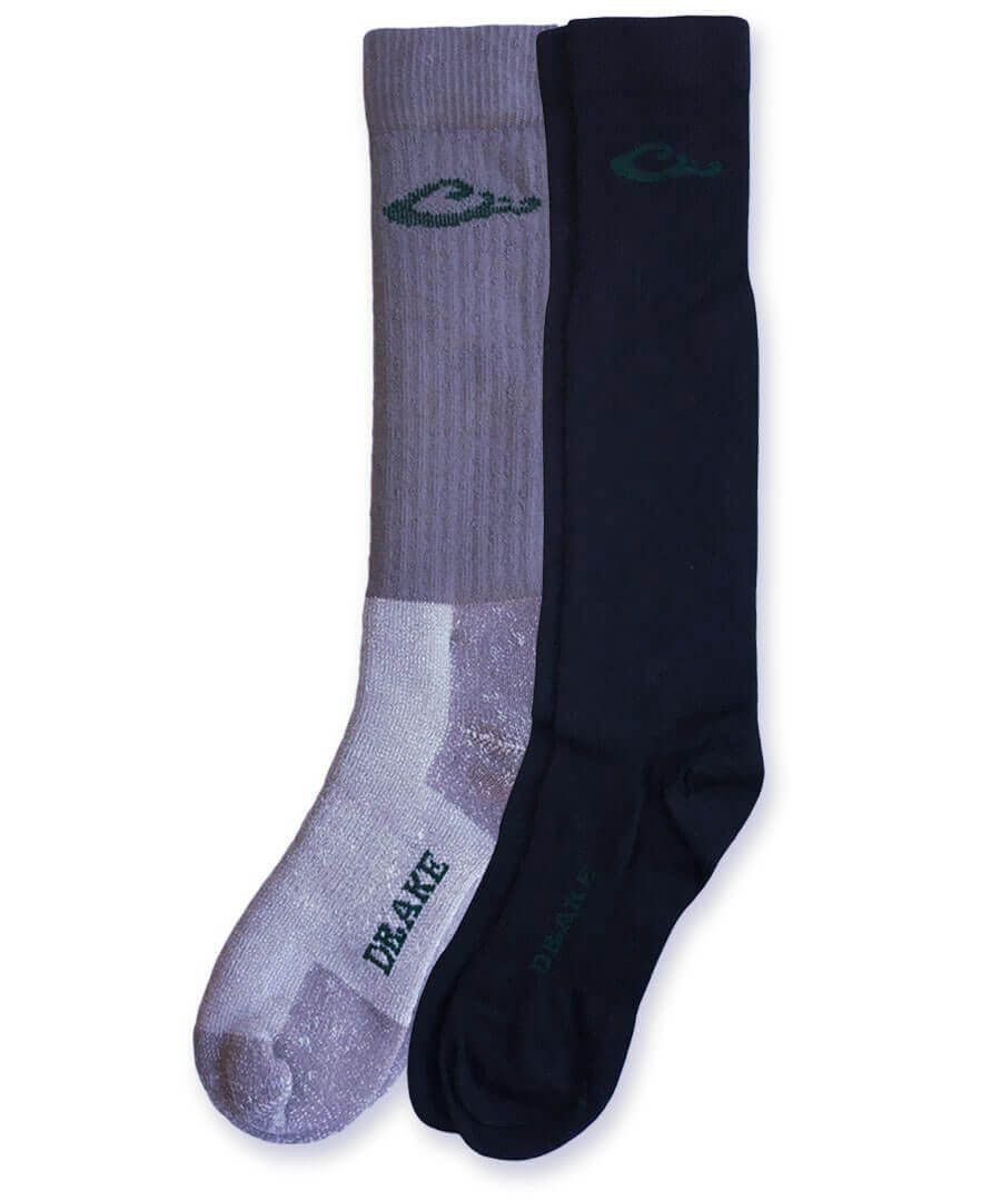 jefferies socks Drake Merino Wool Polypropylene Tall Over the Calf Boot Sock System 2 Pair Pack