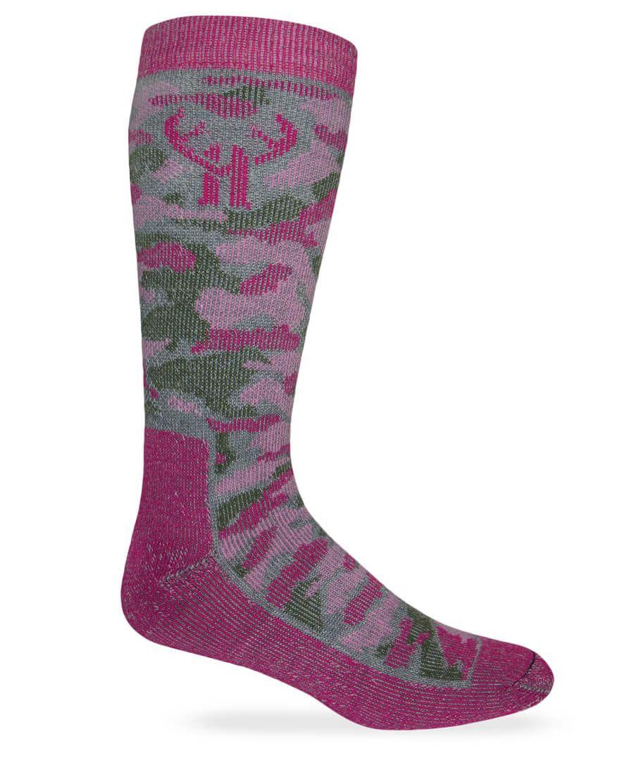 jefferies socks Huntworth Pink Camo Merino Wool Blend Boot Socks 2 Pair Pack