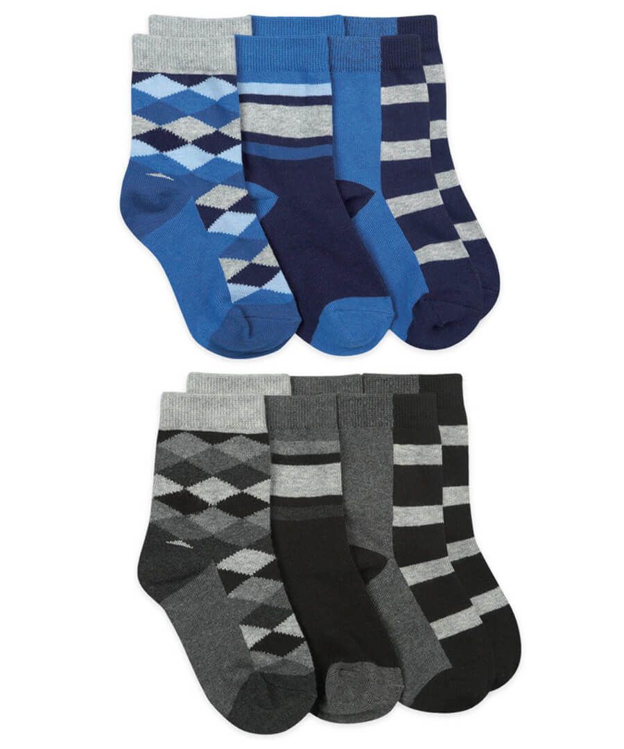 jefferies socks Jefferies Socks Argyle and Stripe Dress Crew Socks 6 Pair Pack
