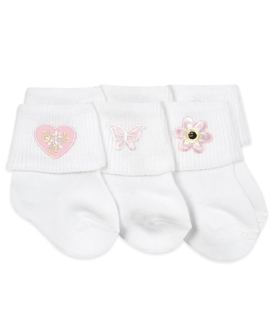 jefferies socks Jefferies Socks Baby Girl Applique Collection Turn Cuff Socks 3 Pair Pack