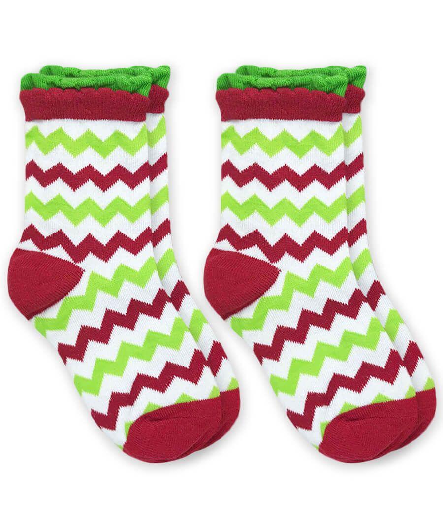 jefferies socks Jefferies Socks Christmas Chevron Pattern Crew Socks 2 Pair Pack