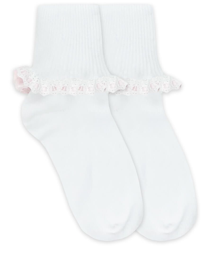 jefferies socks Jefferies Socks Cluny and Satin Lace Turn Cuff Socks 1 Pair