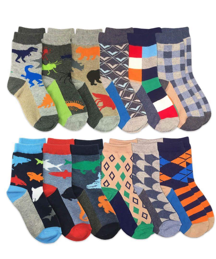 jefferies socks Jefferies Socks Colorful Novelty Pattern Bulk Variety Crew Socks 12 Pair Pack