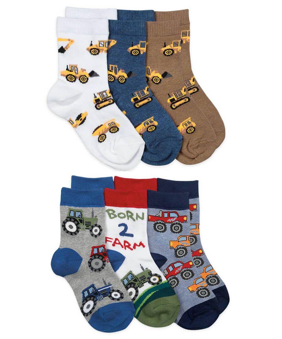 jefferies socks Jefferies Socks Construction and Farm Pattern Crew Socks 6 Pair Pack