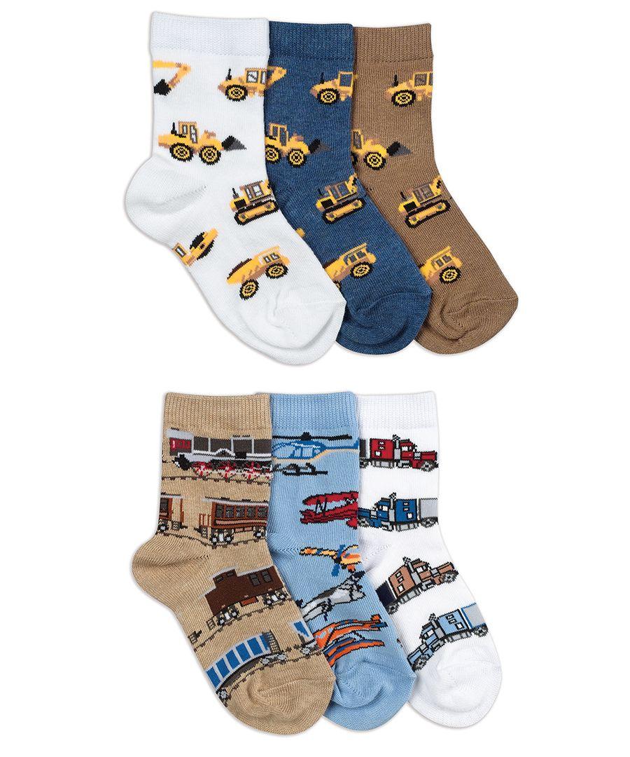 jefferies socks Jefferies Socks Construction Transportation Pattern Crew Socks 6 Pair Pack