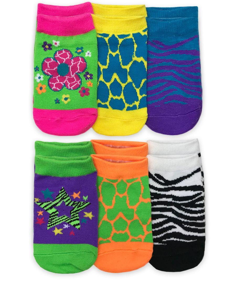 jefferies socks Jefferies Socks Daisy and Star Pattern Low Cut Socks 6 Pair Pack