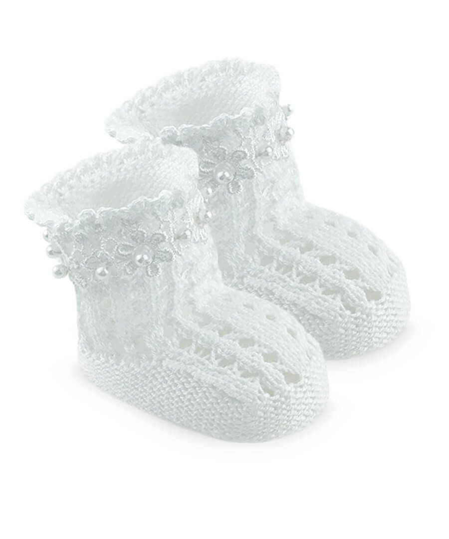 jefferies socks Jefferies Socks Daisy Pearl Crochet Bootie 1 Pair