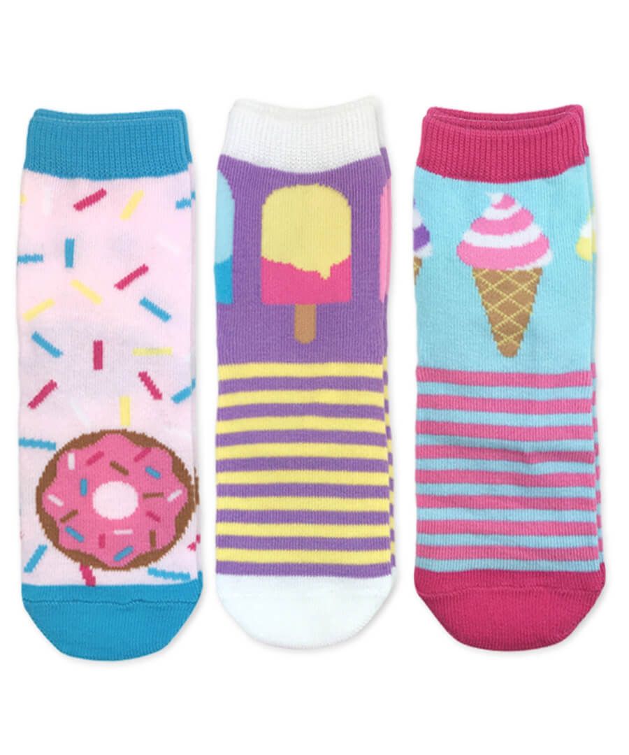 jefferies socks Jefferies Socks Donut Popsicle Ice Cream Pattern Crew Socks 3 Pair Pack
