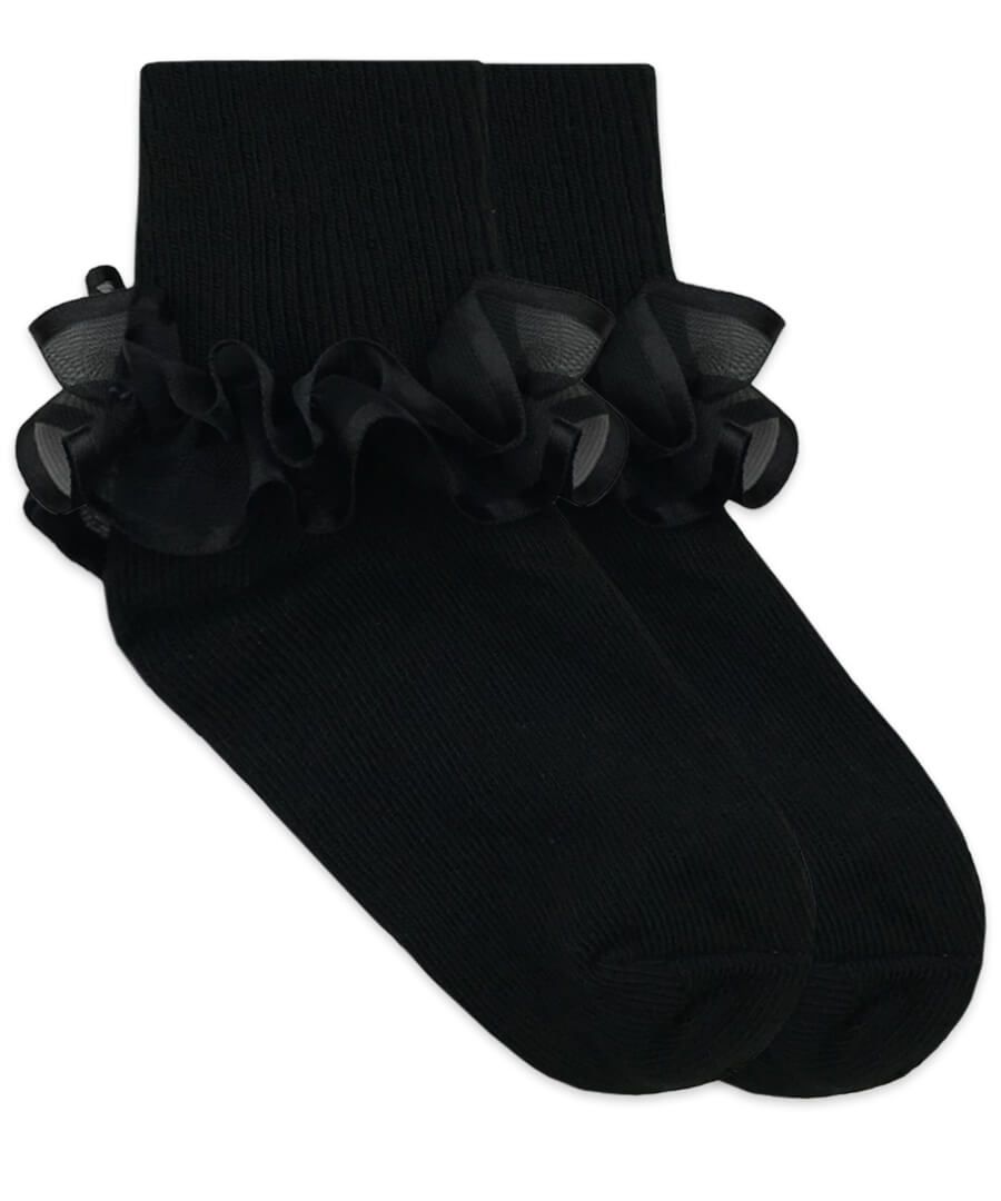 jefferies socks Jefferies Socks Frilly Ruffle Lace Turn Cuff Socks 1 Pair
