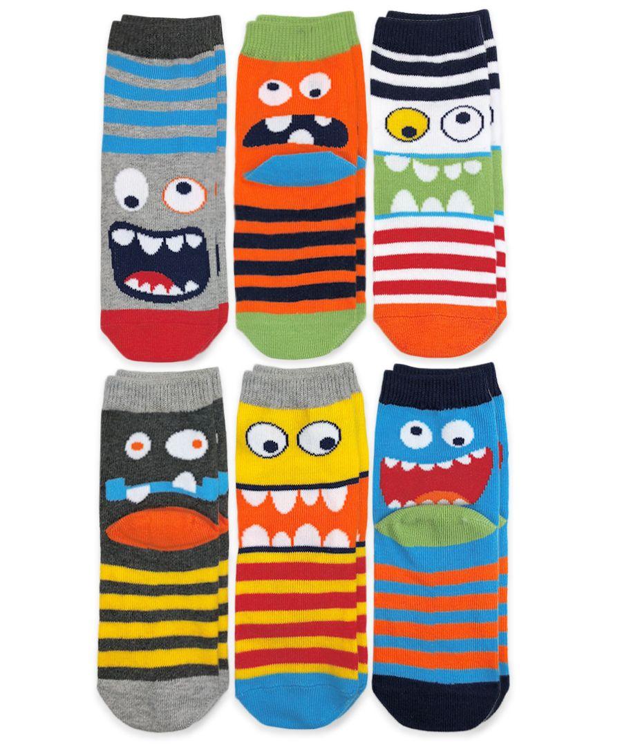 jefferies socks Jefferies Socks Fun Monster Crew Socks 6 Pair Pack