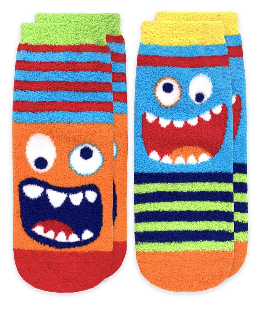 jefferies socks Jefferies Socks Monster Fuzzy Non-Skid Slipper Socks 2 Pair Pack