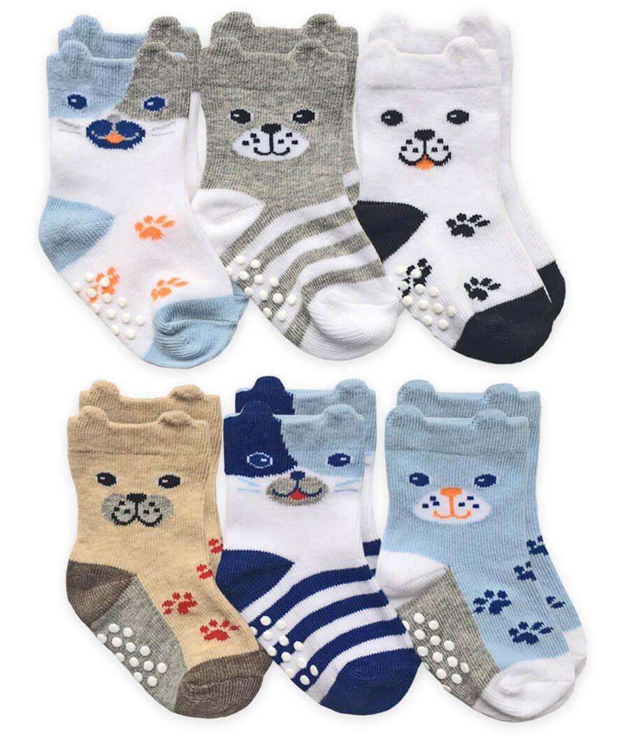 jefferies socks Jefferies Socks Non-Skid Dog Crew Socks 6 Pair Pack