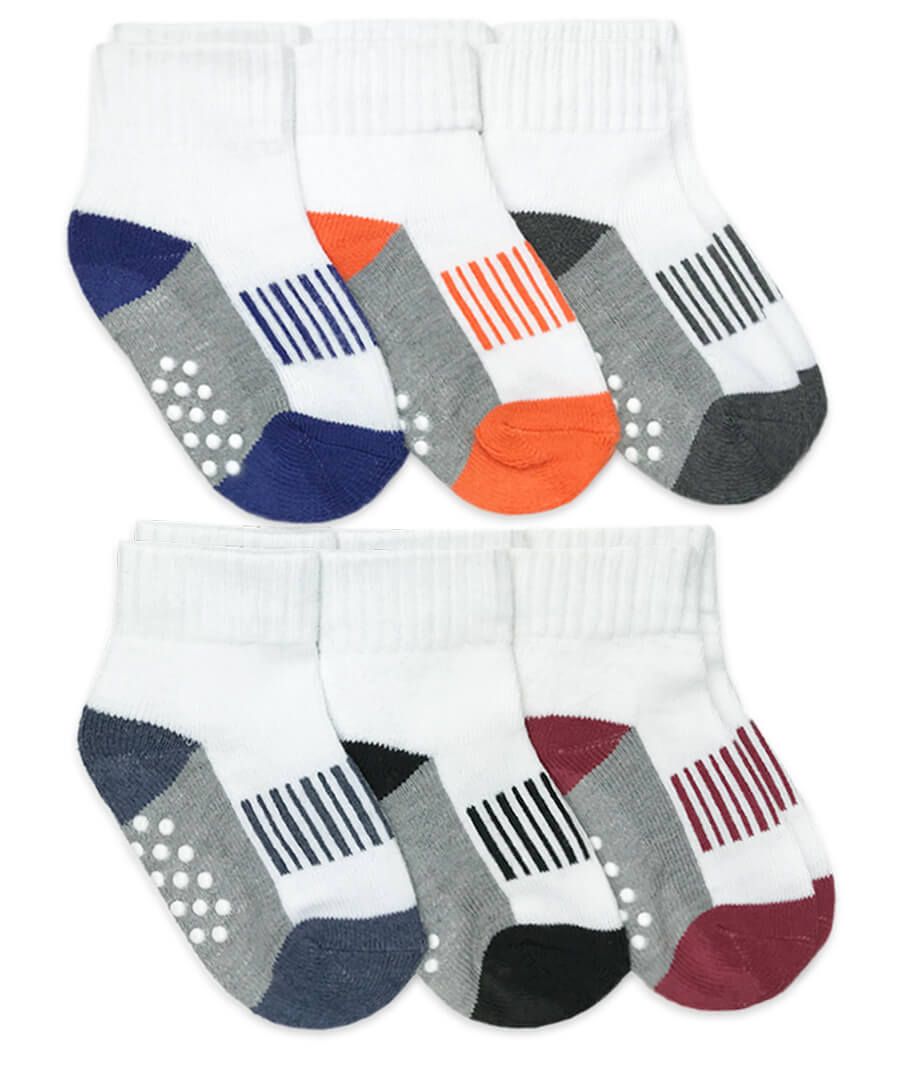 jefferies socks Jefferies Socks Non-Skid Sporty Half Cushion Quarter Socks 6 Pair Pack