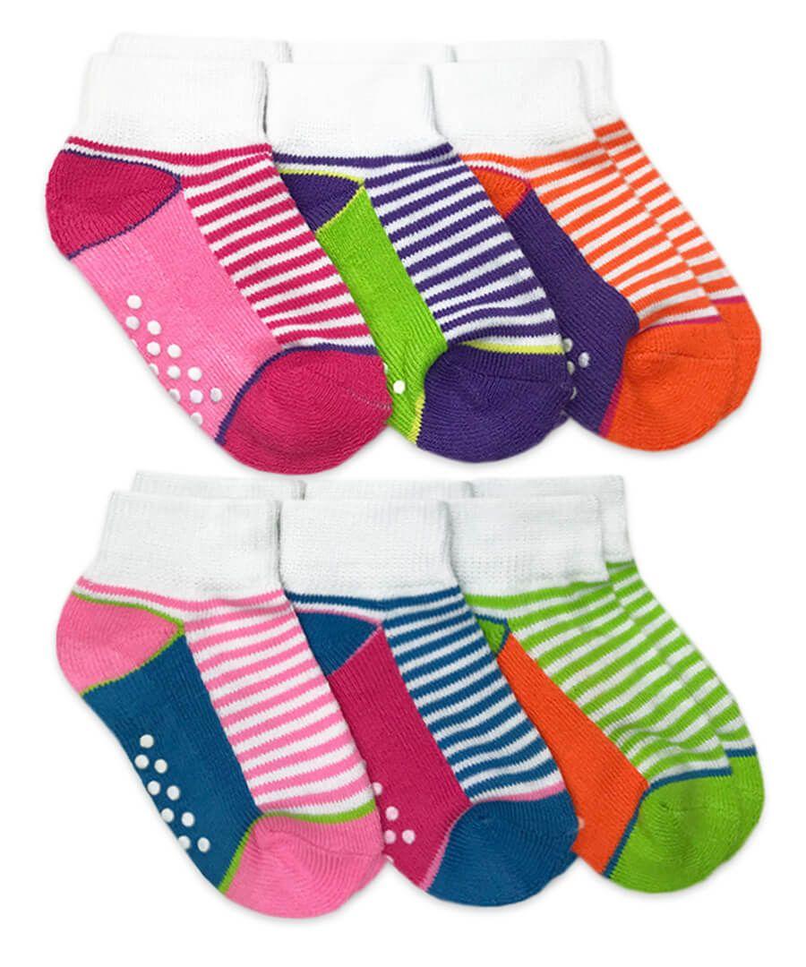jefferies socks Jefferies Socks Non-Skid Sporty Stripe Half Cushion Quarter Socks 6 Pair Pack