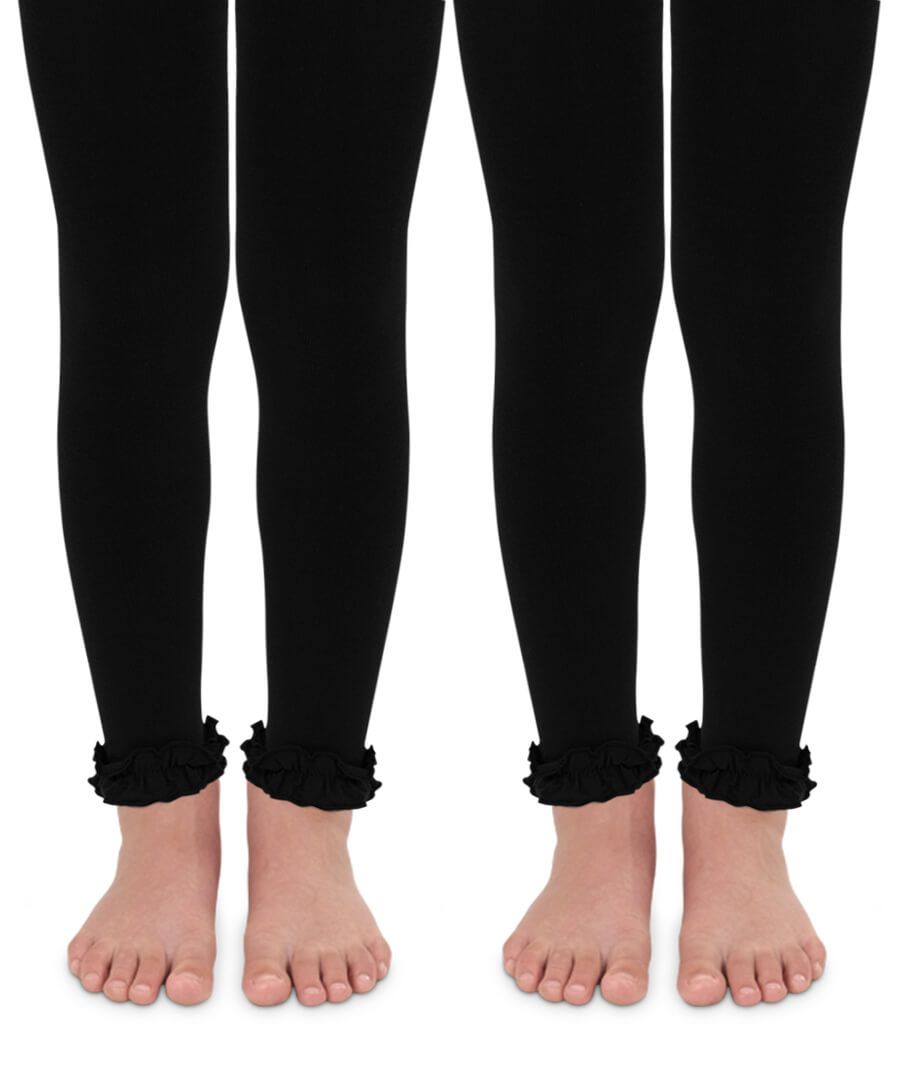 jefferies socks Jefferies Socks Pima Cotton Ruffle Footless Tights 2 Pair Pack