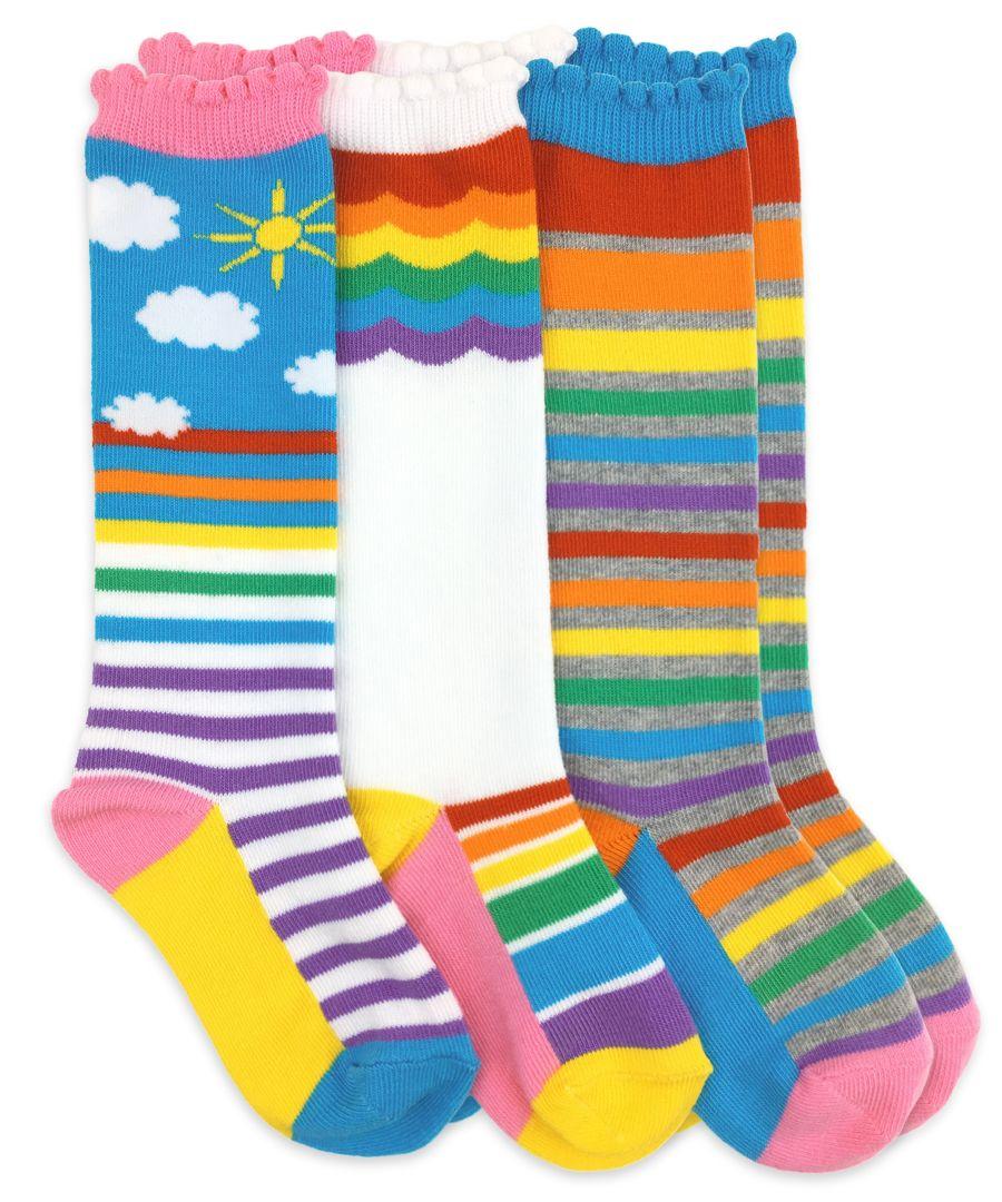 jefferies socks Jefferies Socks Rainbow Knee High Socks 3 Pair Pack