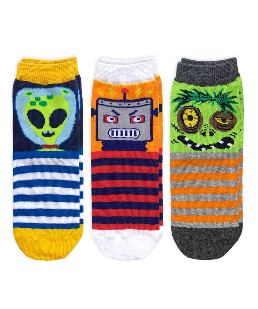 jefferies socks Jefferies Socks Robot Alien Zombie Crew Socks 3 Pair Pack
