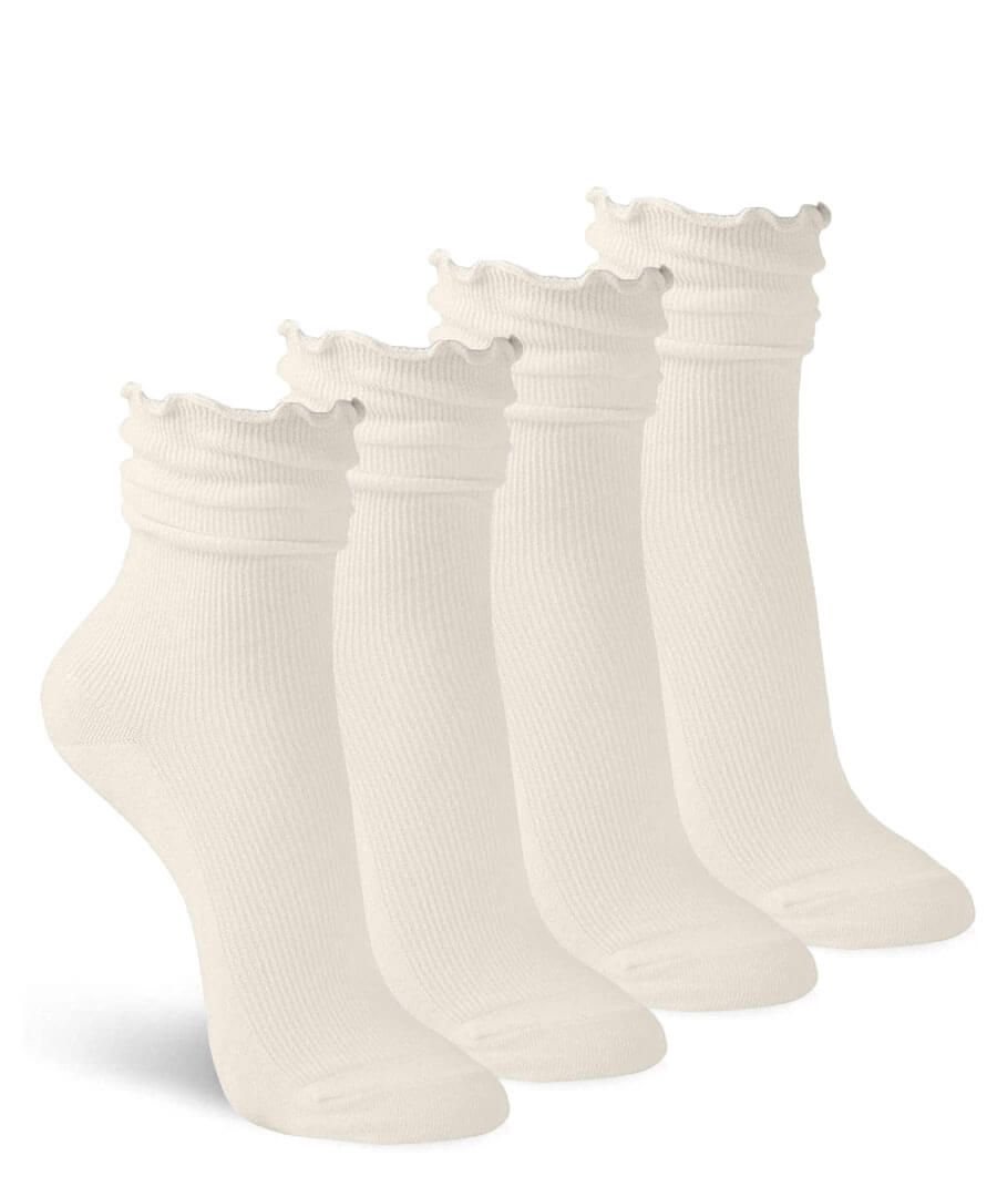 jefferies socks Jefferies Socks Ruffle Ankle Cotton Slouch Cuff Crew Socks 4 Pair Pack