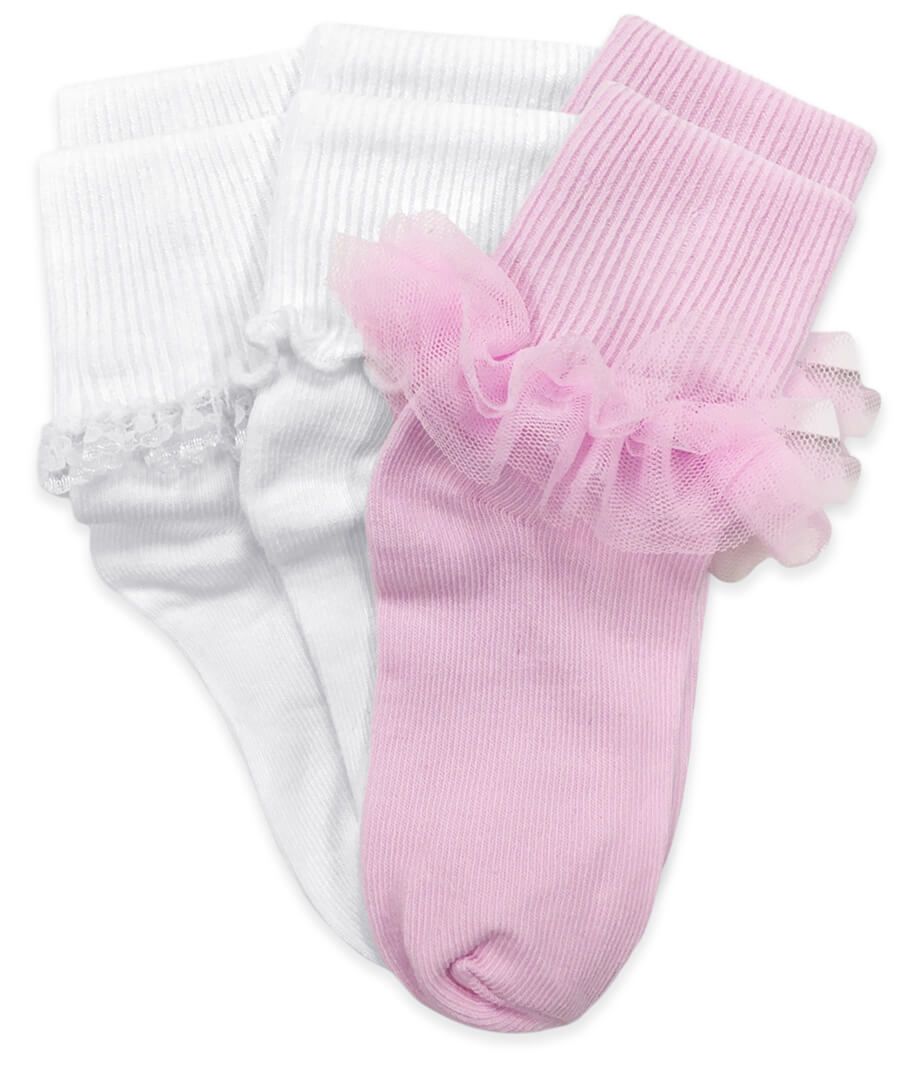 jefferies socks Jefferies Socks Ruffle/Ripple/Lace Turn Cuff Socks 3 Pair Pack