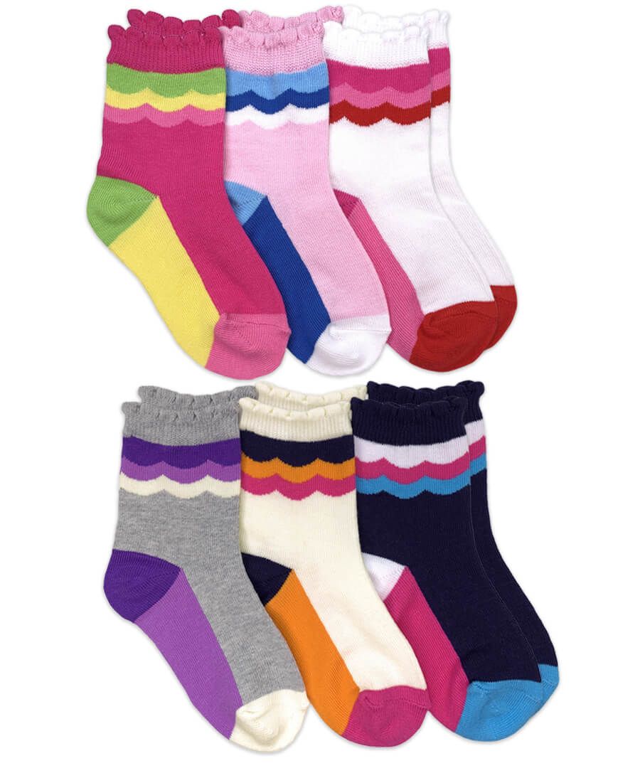jefferies socks Jefferies Socks Scalloped Stripe Crew Socks 6 Pair Pack jefferies socks Jefferies Socks Scalloped Stripe Crew Socks 6 Pair Pack