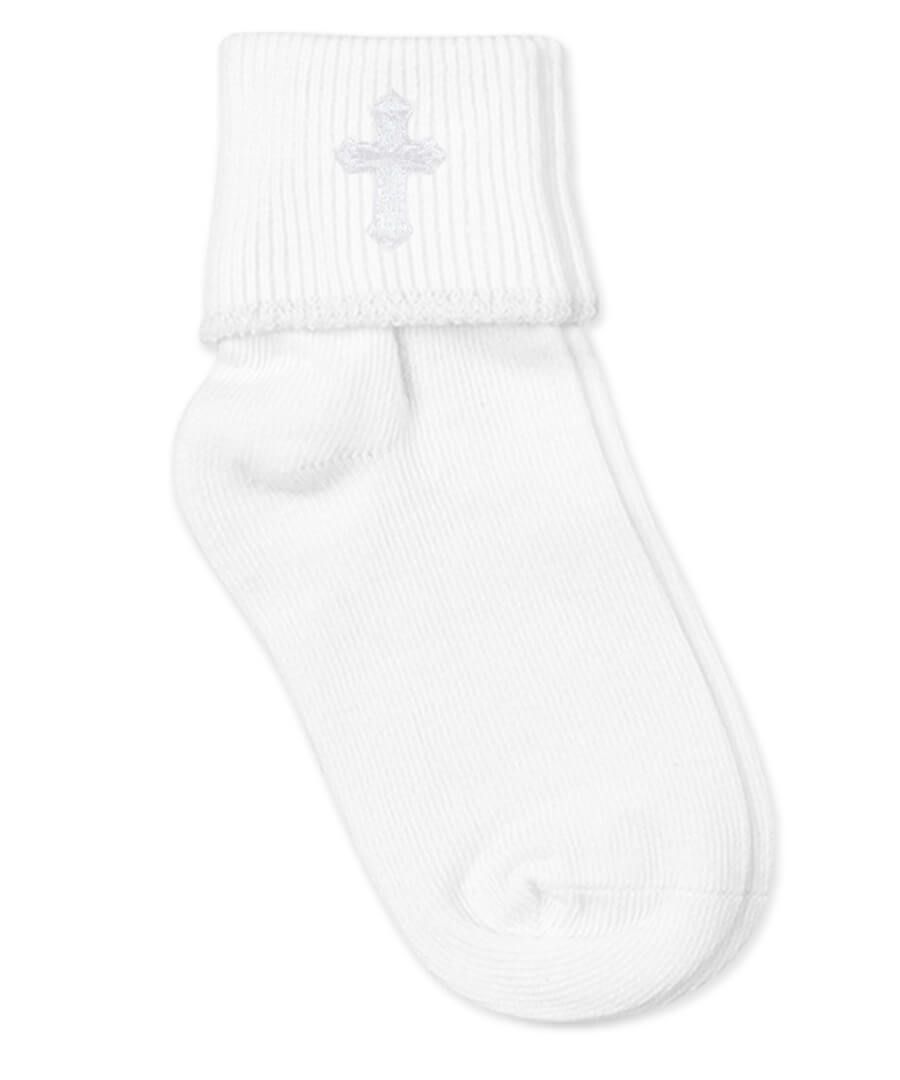 jefferies socks Jefferies Socks Smooth Toe Cross Baptism Cotton Turn Cuff Dress Socks 1 Pair