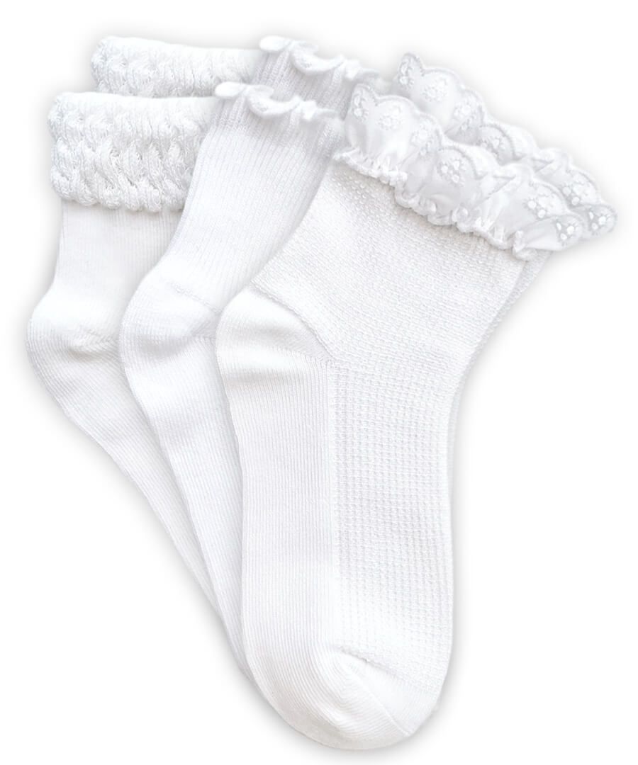 jefferies socks Jefferies Socks Smooth Toe Eyelet Lace/Ripple/Bubble Quarter Ankle Socks 3 Pair Pack