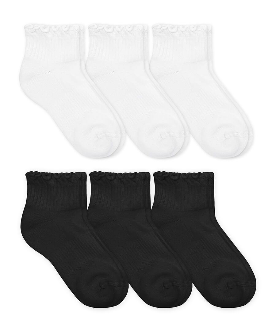 jefferies socks Jefferies Socks Smooth Toe Ruffle Ripple Cotton Sport Quarter Socks 6 Pair Pack