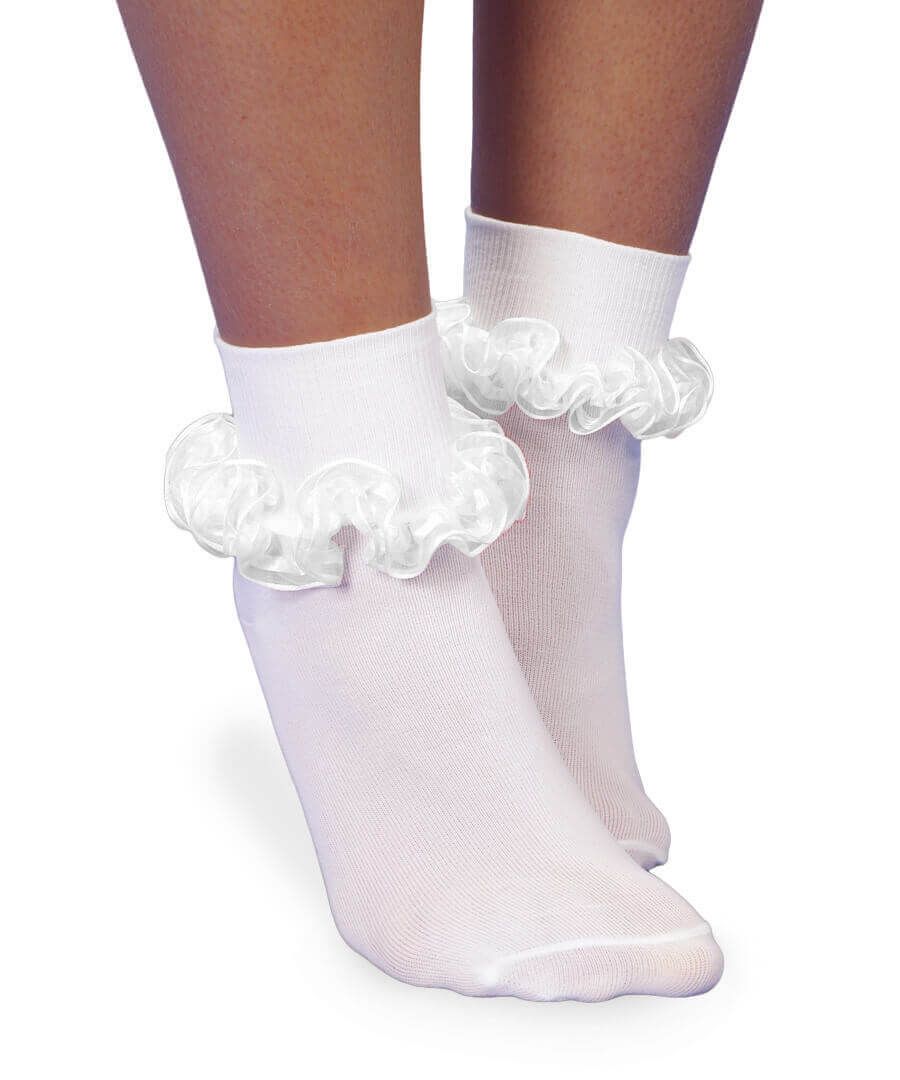 jefferies socks Jefferies Socks Smooth Toe Sheer Ribbon Tutu Lace Turn Cuff Socks 1 Pair