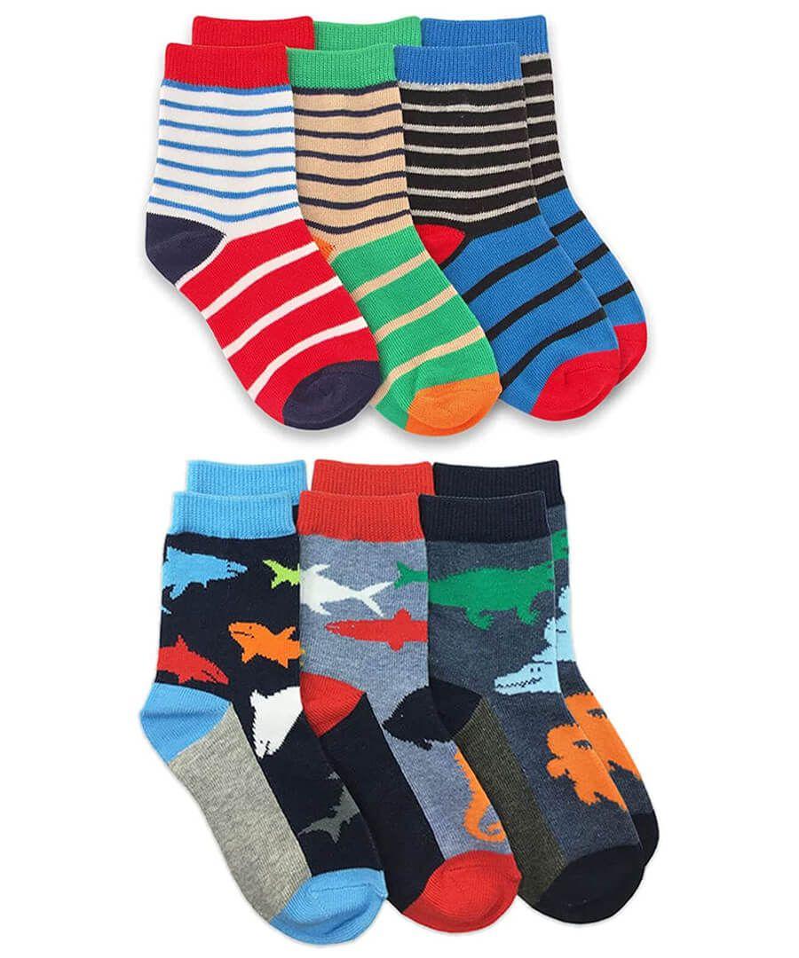 jefferies socks Jefferies Socks Stripes Animals Pattern Crew Socks 6 Pair Pack