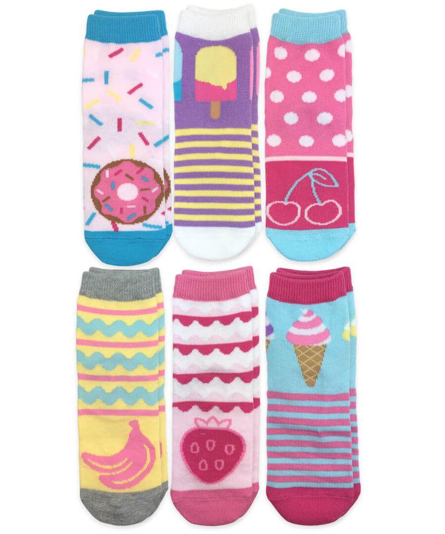 jefferies socks Jefferies Socks Sweet Treats Fashion Pattern Crew Socks 6 Pair Pack