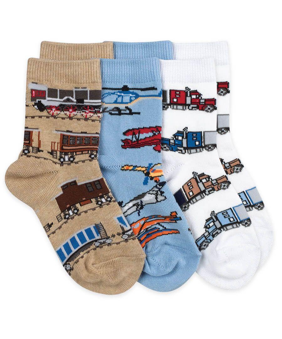jefferies socks Jefferies Socks Transportation Pattern Crew Socks 3 Pair Pack