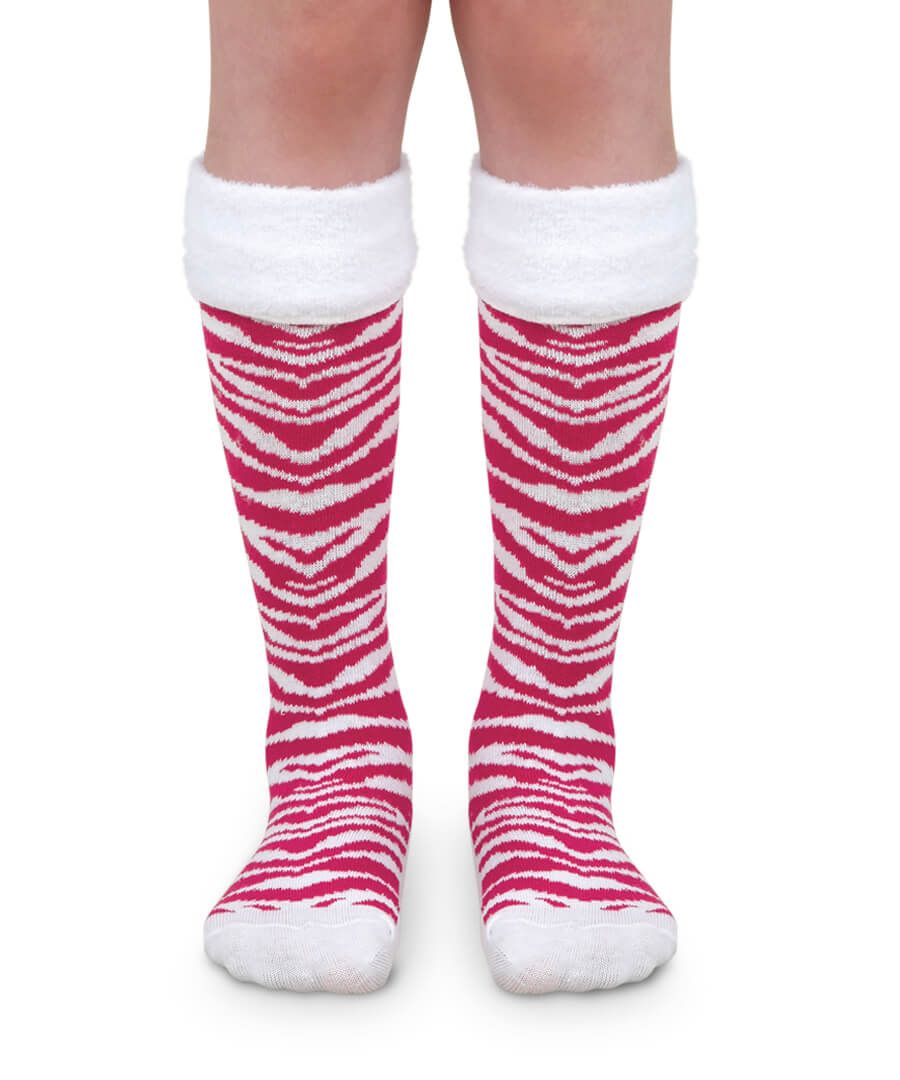 jefferies socks Jefferies Socks Zebra Fuzzy Cuff Knee High Socks 1 Pair
