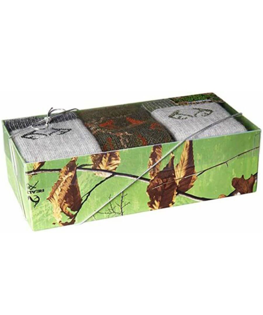 jefferies socks Realtree Gift Box Camo Merino Wool Boot Socks 3 Pair Pack