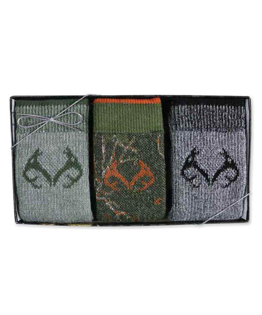 jefferies socks Realtree Gift Box Merino Wool Camo Boot Socks 3 Pair Pack