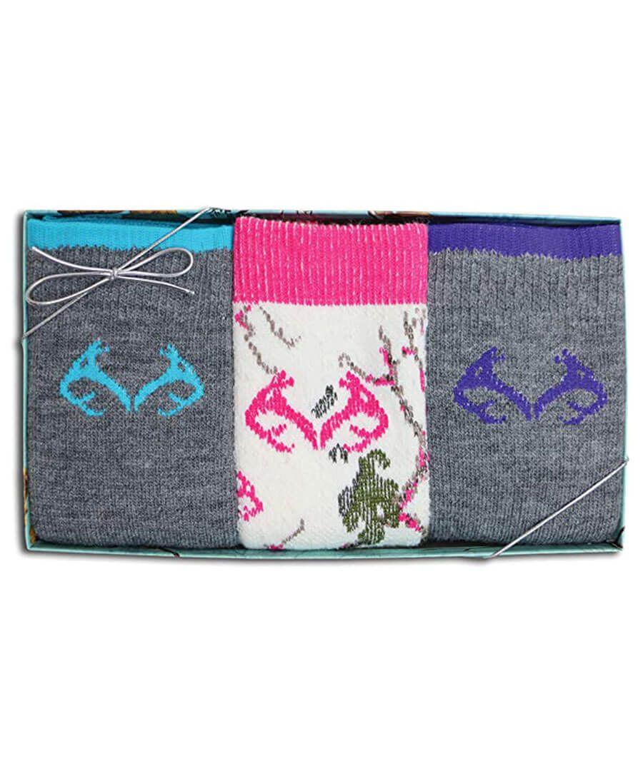 jefferies socks Realtree Gift Box Snow Camo Merino Wool Boot Socks 3 Pair Pack