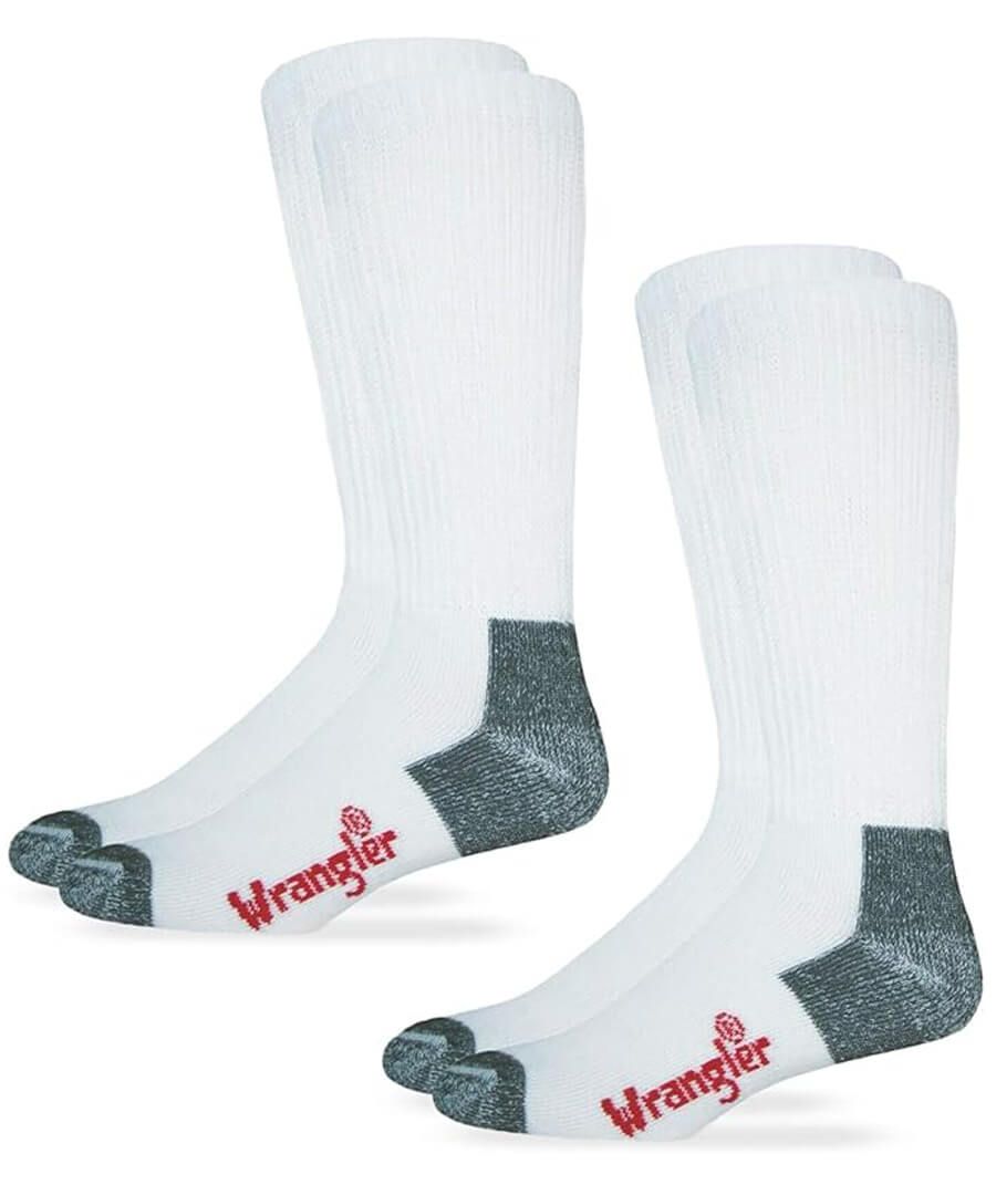 jefferies socks Wrangler Riggs Non-Binding Smooth Toe Cushion Foot Boot Crew Socks 2 Pair Pack