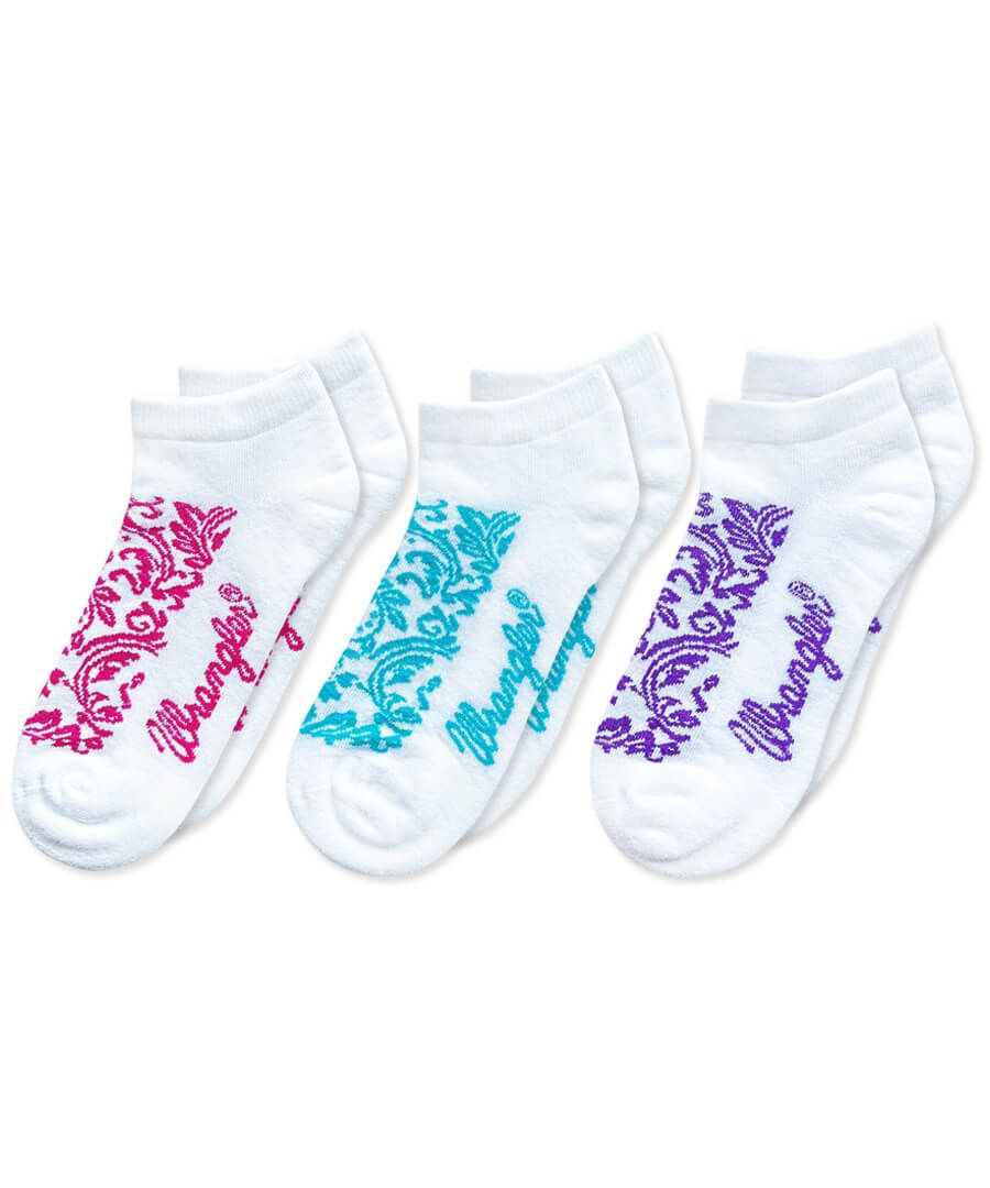 jefferies socks Wrangler Smooth Toe Western and Floral Swirl Pattern Sport Low Cut Socks 3 Pair Pack
