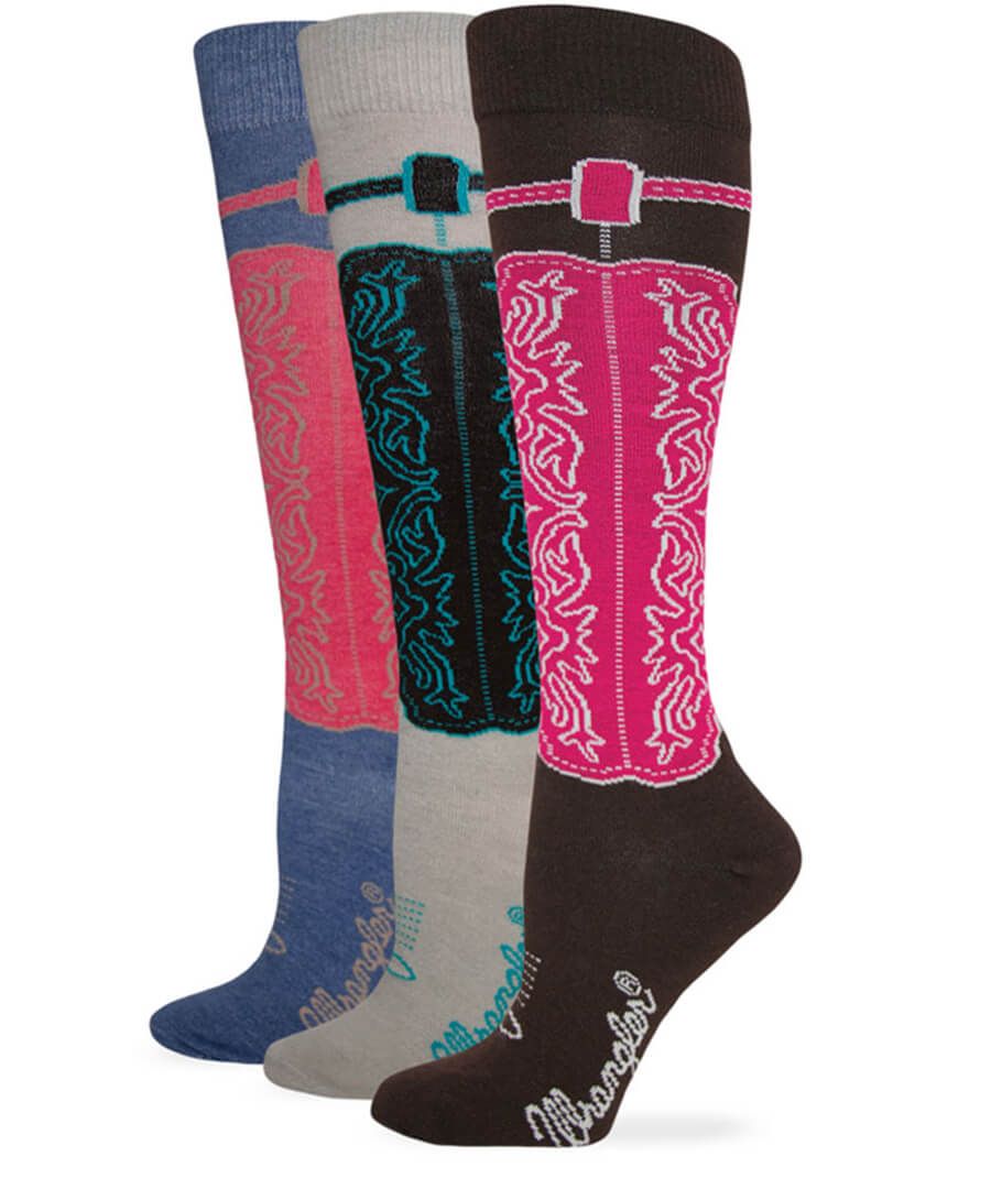 jefferies socks Wrangler Wild West Knee High Socks 3 Pair Pack