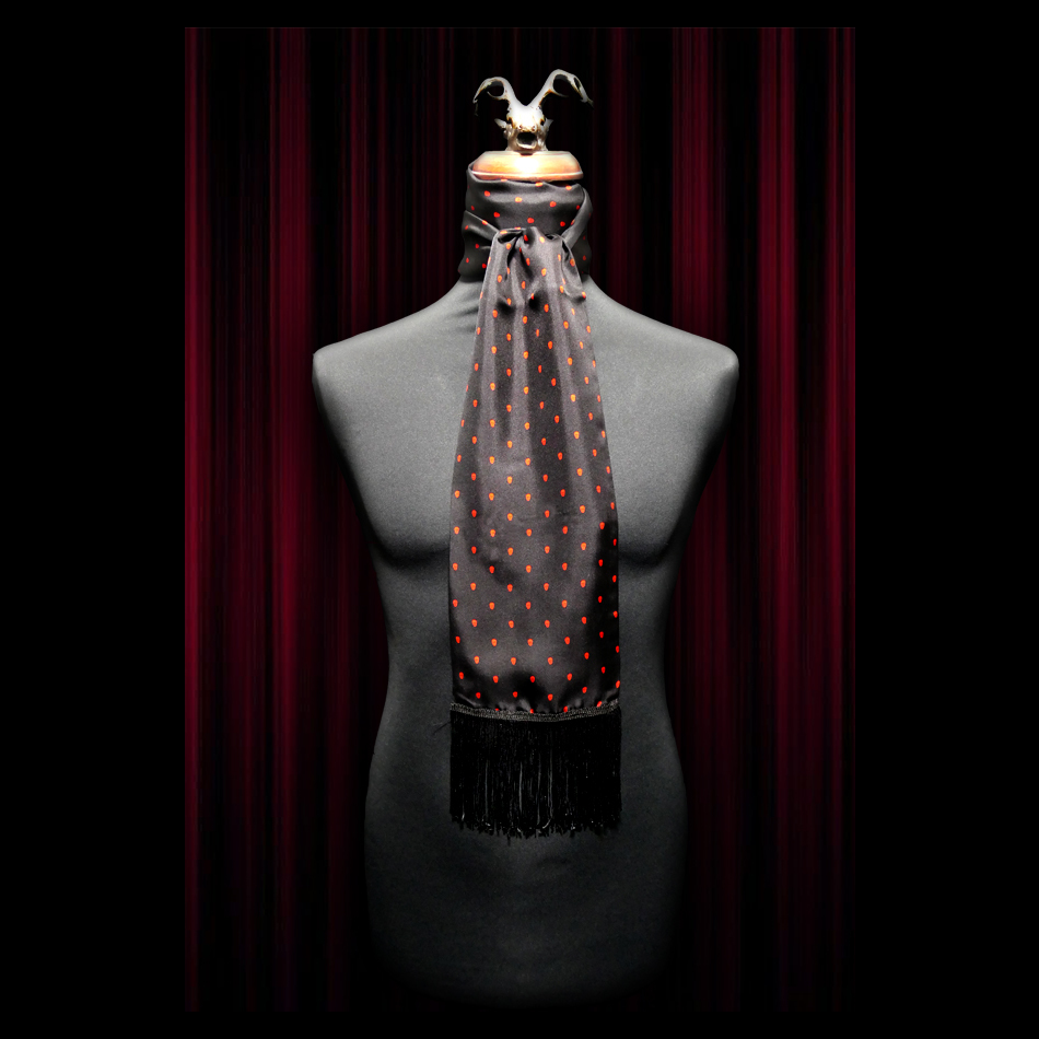 jeffery west Black/Red Polka Skull Scarf and Pocket Square Set