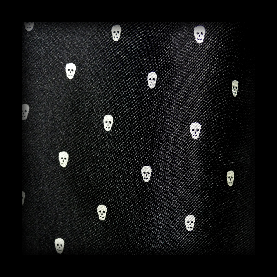 Jeffery West Black/White Polka Skull Scarf And Pocket Square Set