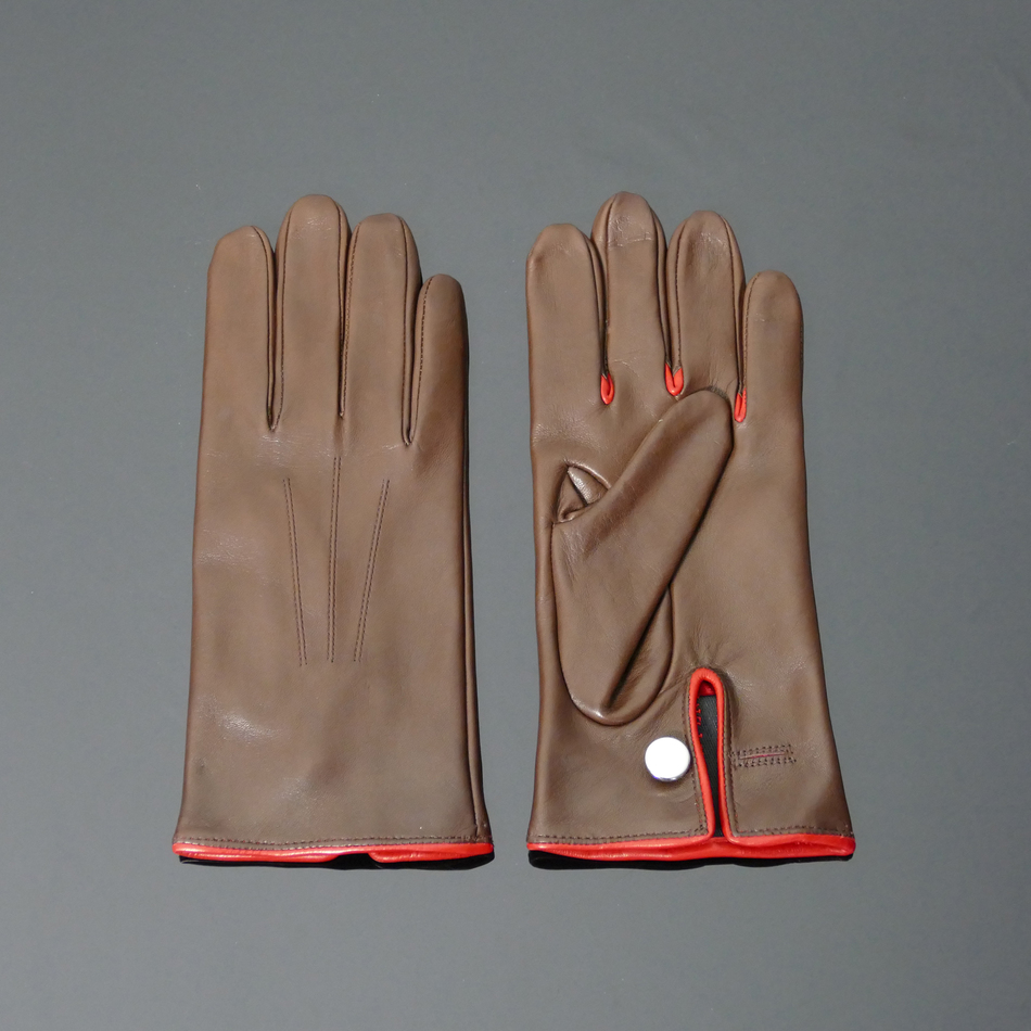 jeffery west 'Caine' Driving Gloves Conker Brown Leather