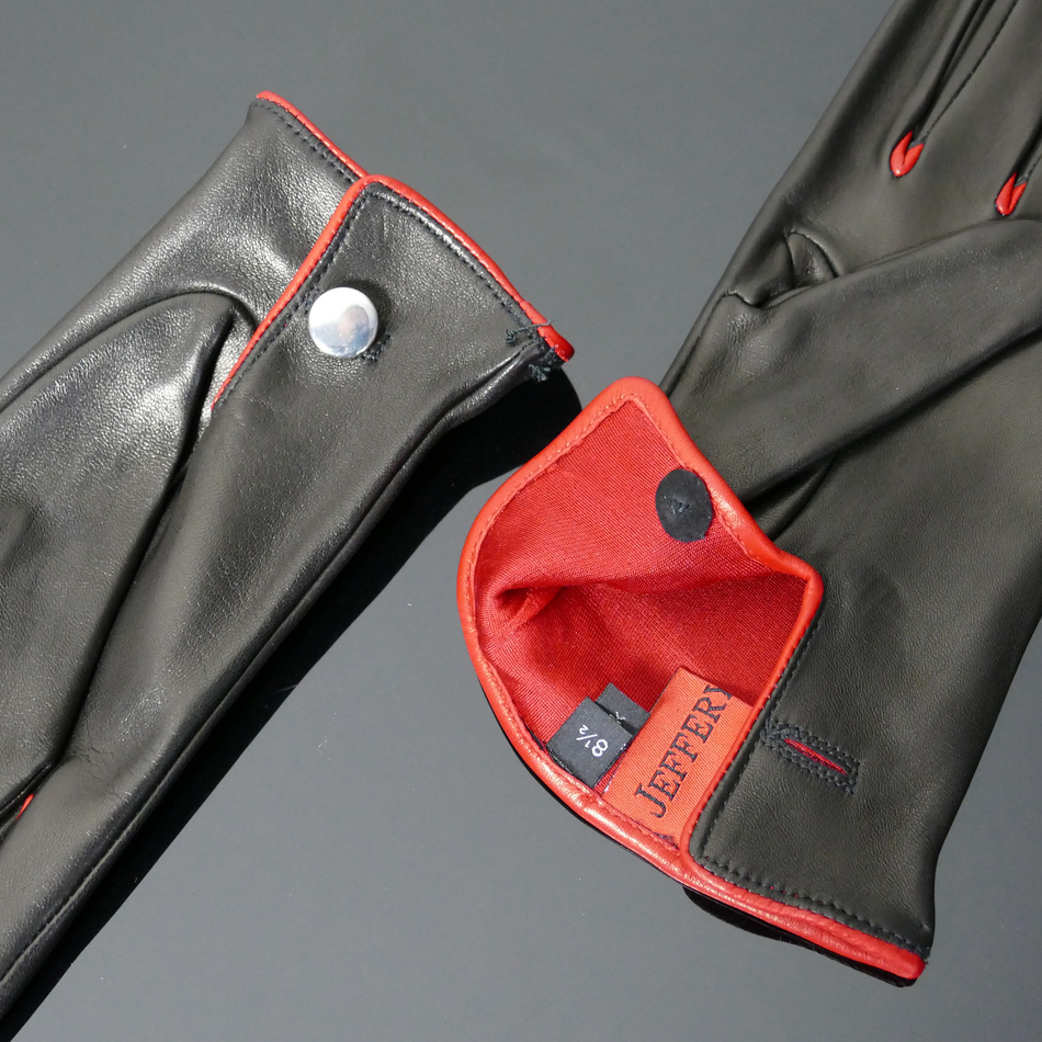 Jeffery West 'Caine' Driving Gloves Black Leather